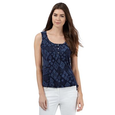 The Collection Blue Nordic-inspired stitched top